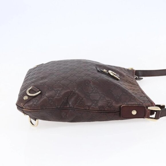 GUCCI Guccissima Abbey GG Canvas Bag Leather Bordeaux Gold 131326 Auth ep11342 - Picture 4 of 16